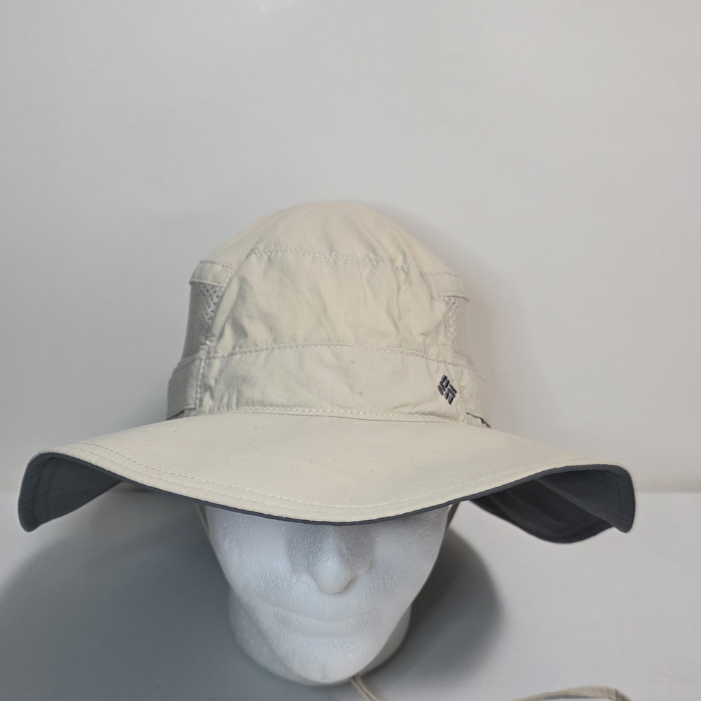 Columbia Hat Mens Beige One Size Vented Sun Cap Chin Strap Boonie Bucket Fishing